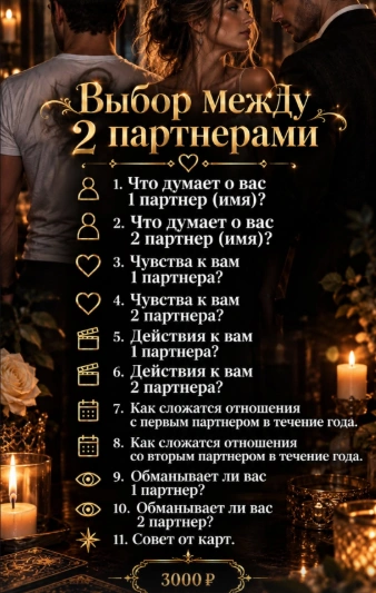 Выбор между 2 партнёрами — 3000 ₽